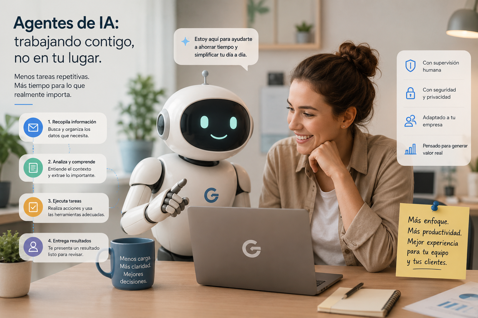 Agente de IA ejecutando tareas en una empresa